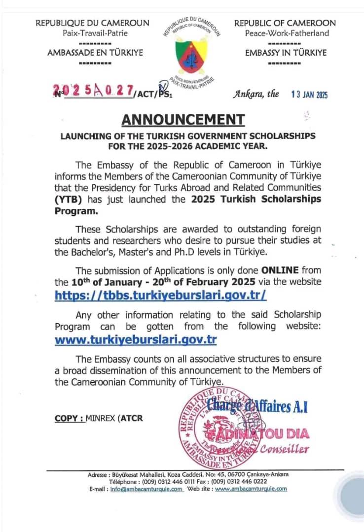 Launching of the Turkish Government scholarships for the 2025-2026 academic year