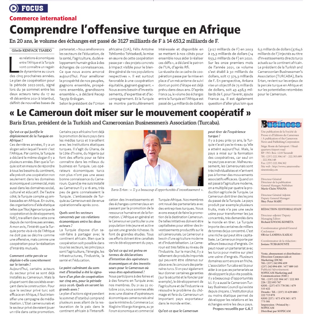 Turkey and Cameroon, investment opportunities to look forward to